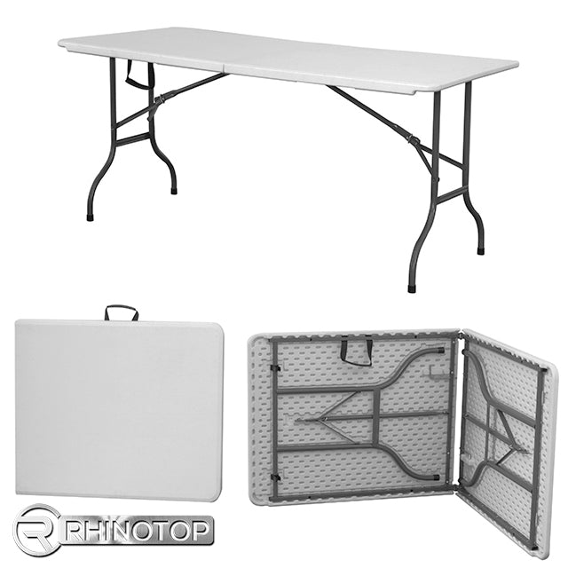 Rhinotop H/Duty 6ft Folding Table HDPE Off White