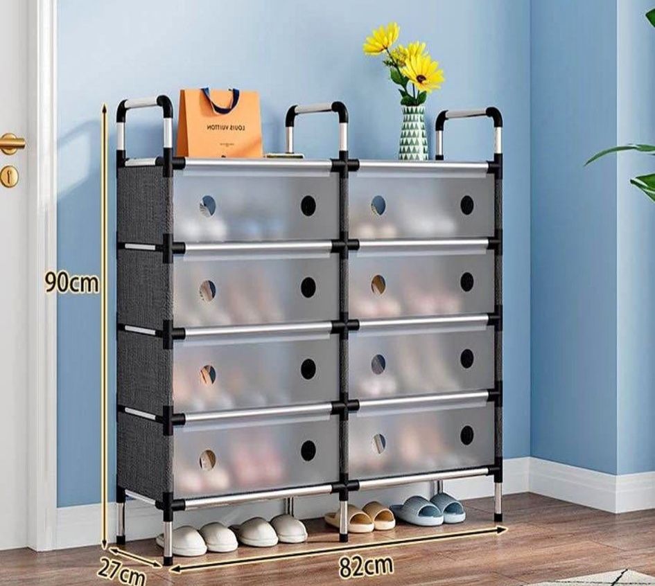 Double Row Shoe Rack 5 Tier Metal
