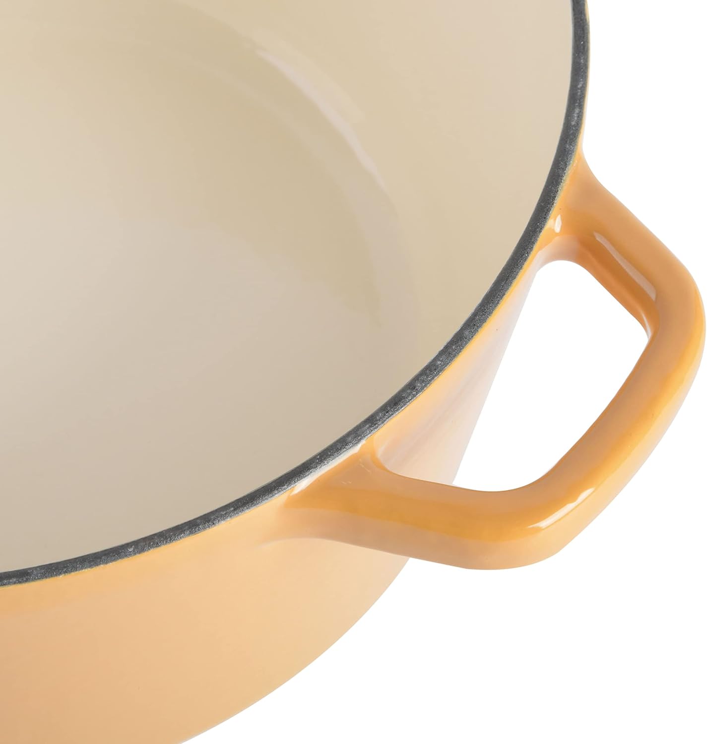SPICE BY TIA MOWRY 3.5 QT 87075.02R Enamelled Cast Iron Dutch Oven with Embossed Lid, Honey Gold