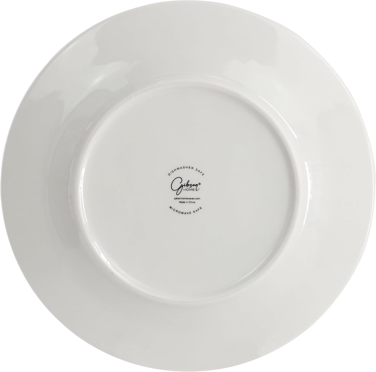 Gibson Home Blue Leaves 12 Piece Round Fine Ceramic Decorated Dinnerware Set in White