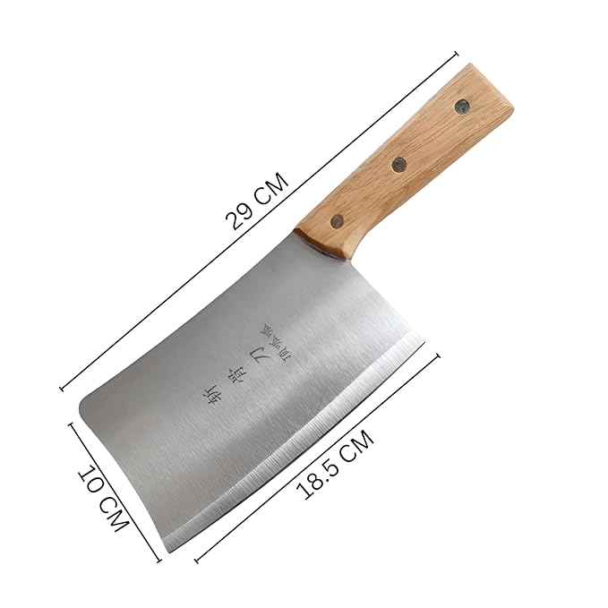 7.2 Inch Professional Heavy Cleaver Butcher Knife Razor Sharp German Steel Blade