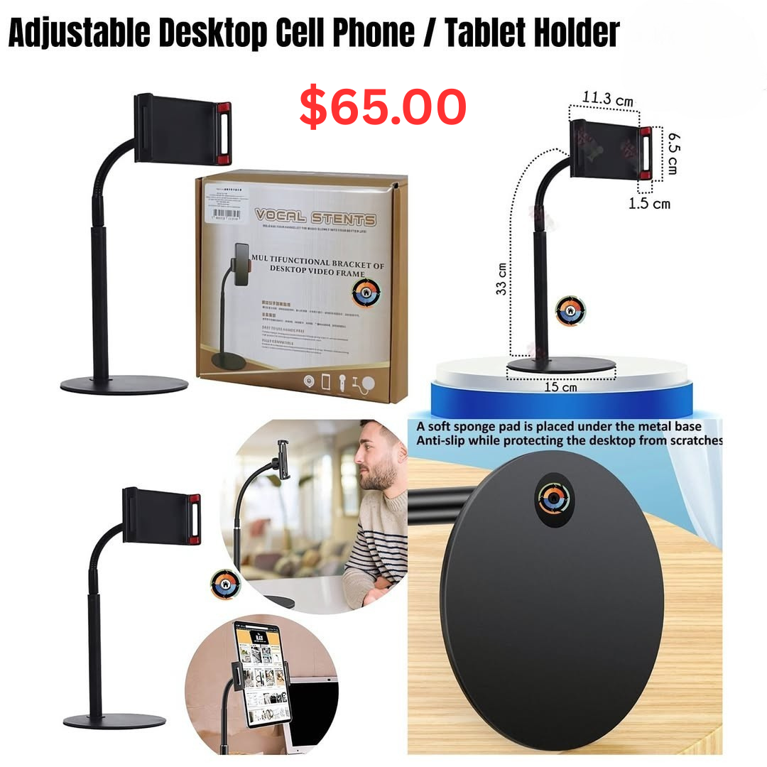 Adjustable Desktop Cell Phone / Tablet Holder