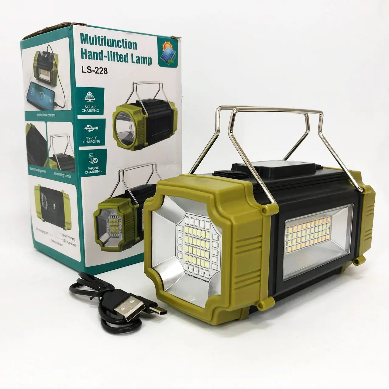Portable Solar lantern LS-228-LED WHITE+RED+BLUE+YELLOW