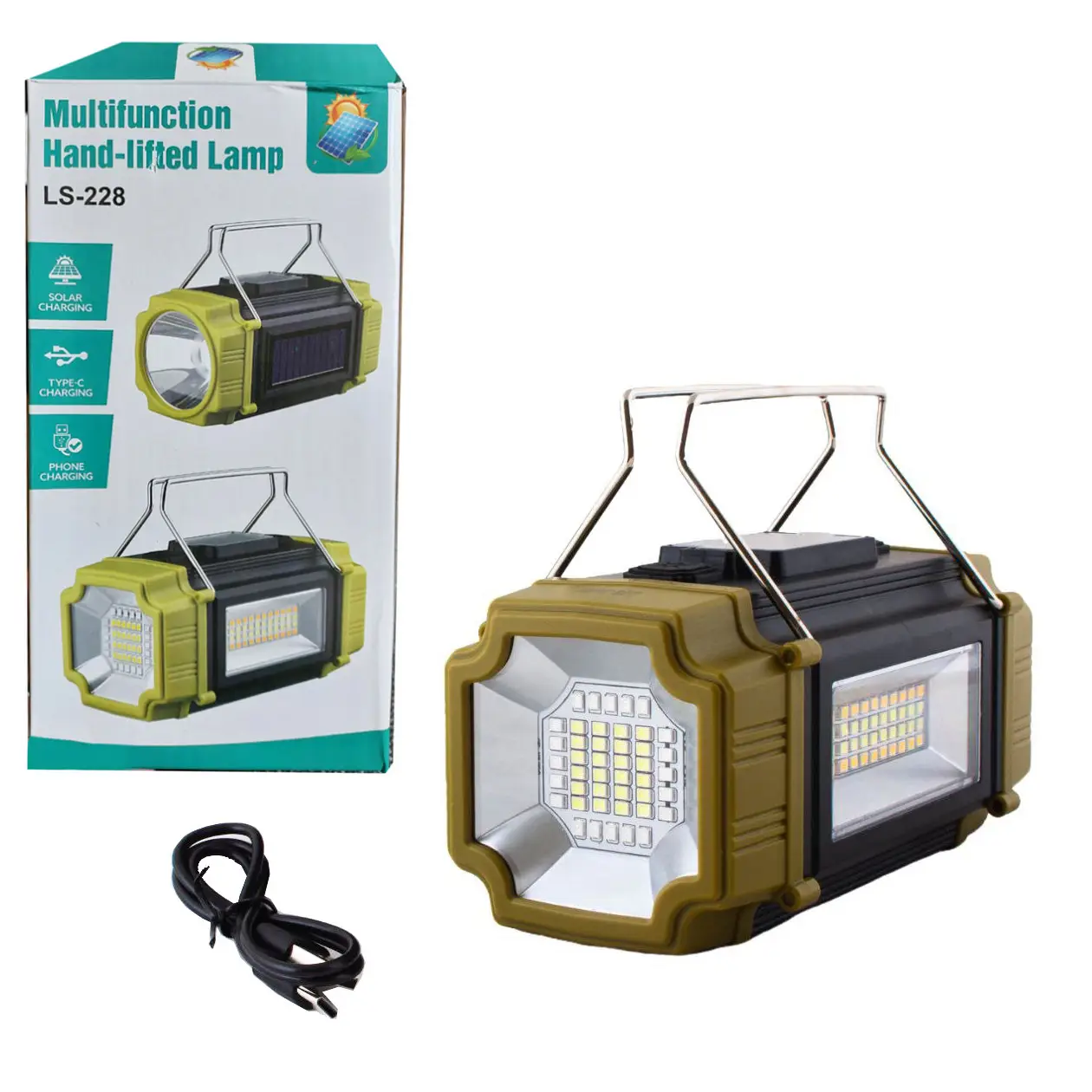 Portable Solar lantern LS-228-LED WHITE+RED+BLUE+YELLOW