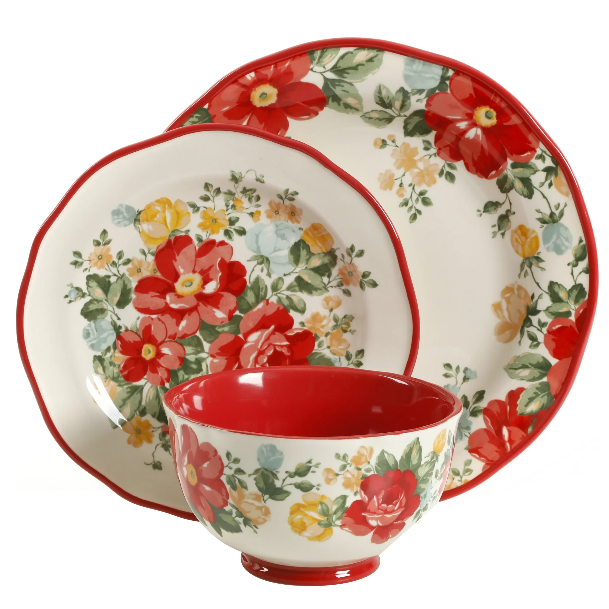 The Pioneer Woman Assorted Dinnerware Set, 12-Piece Set
