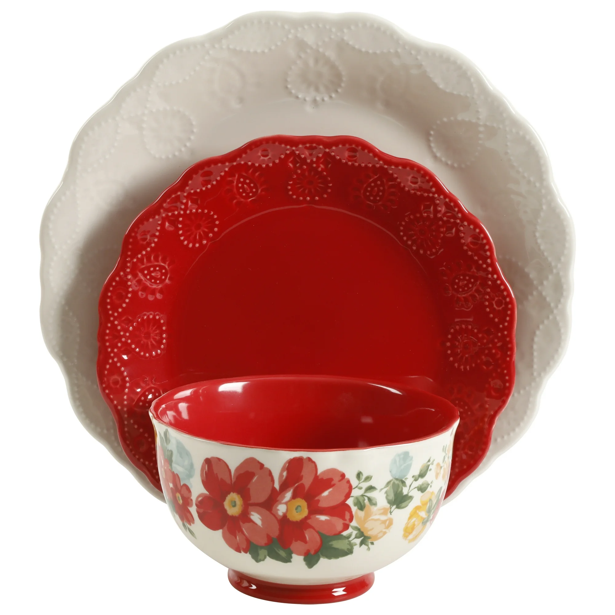The Pioneer Woman Assorted Dinnerware Set, 12-Piece Set