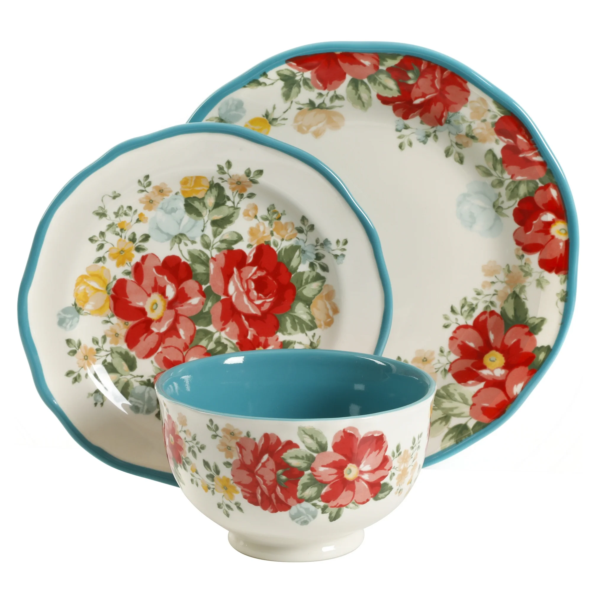 The Pioneer Woman Assorted Dinnerware Set, 12-Piece Set
