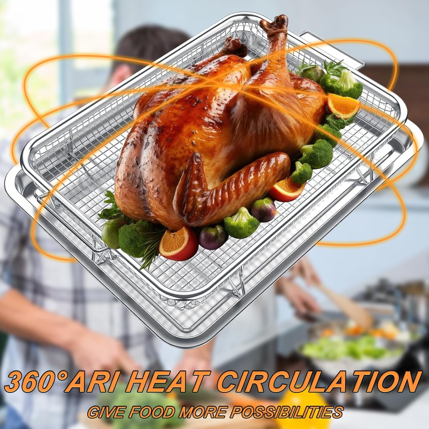 Small Air Fryer Basket for Oven Air Fryer Basket and Tray Stainless Steel for Cooking Baking and Broiling !