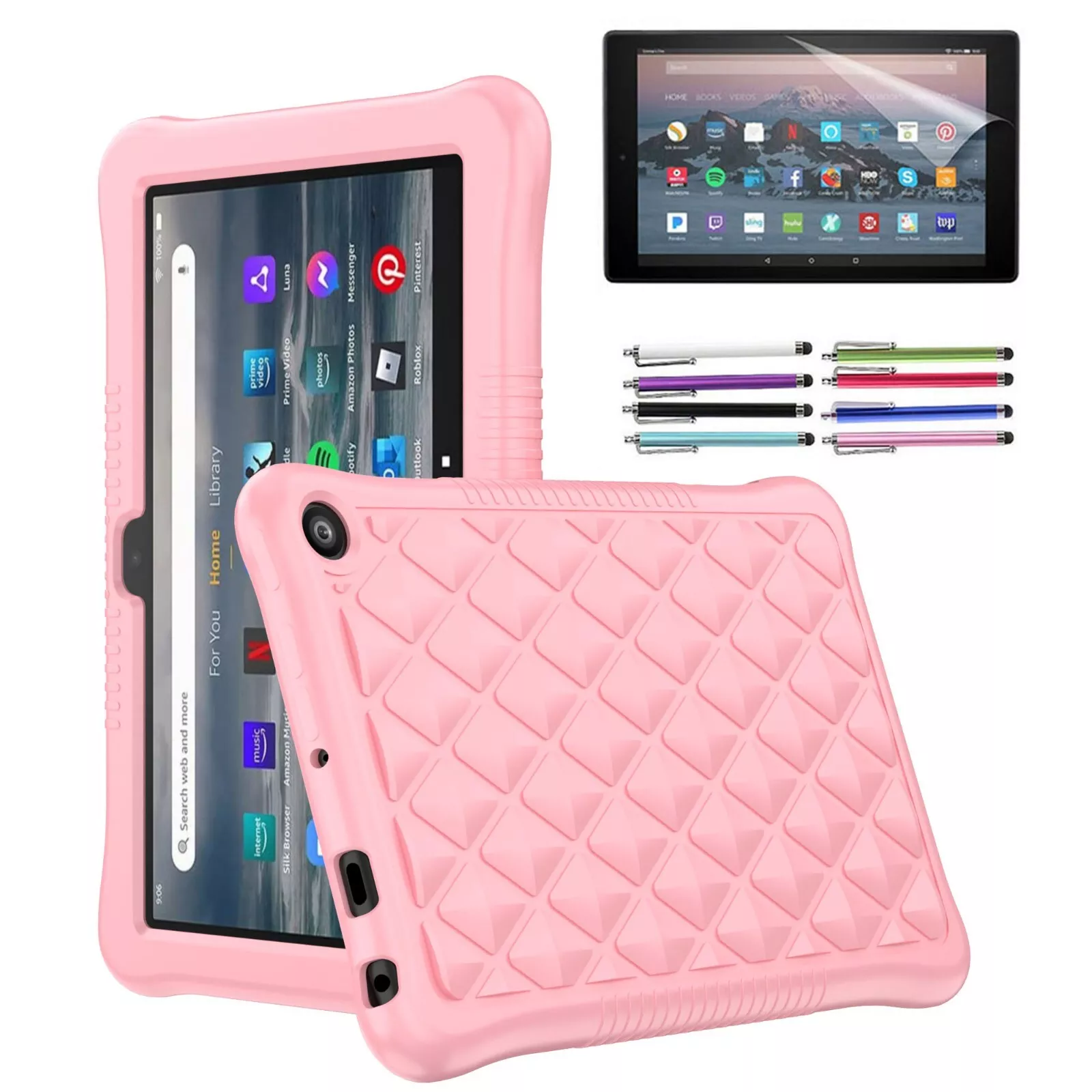 Amazon Fire 7 Tablet Case 12th Generation 2022 with Free HD Screen Protector and stylus pen included