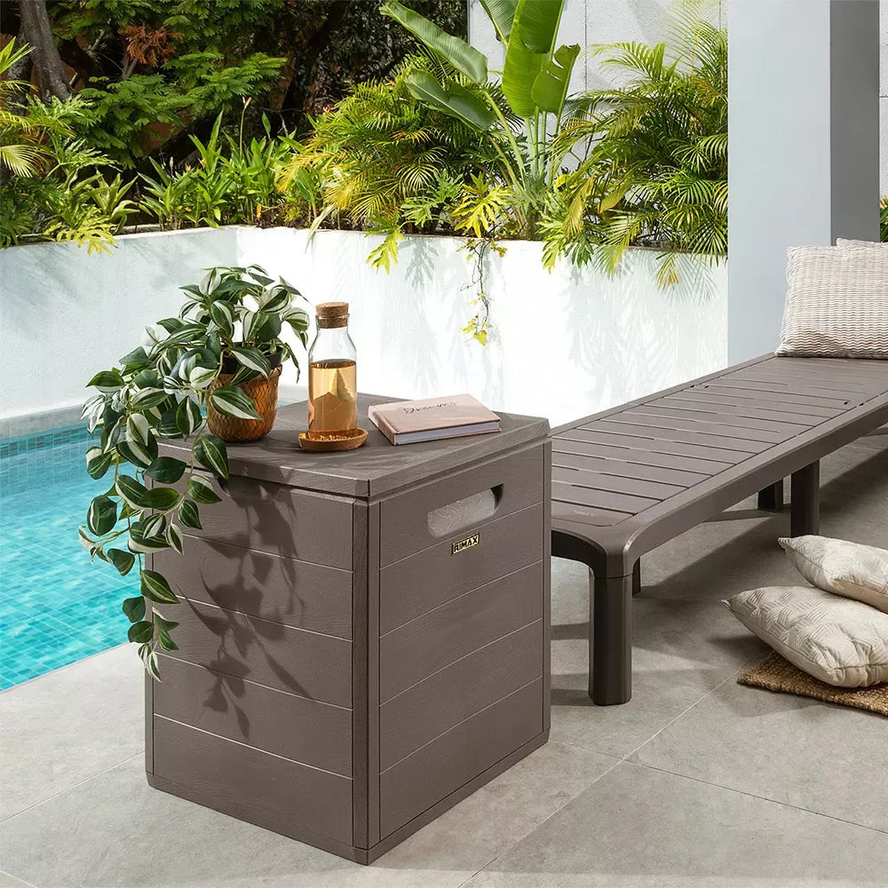 Rimax 26Gal Resin Deck Storage Box Mocha (14218)