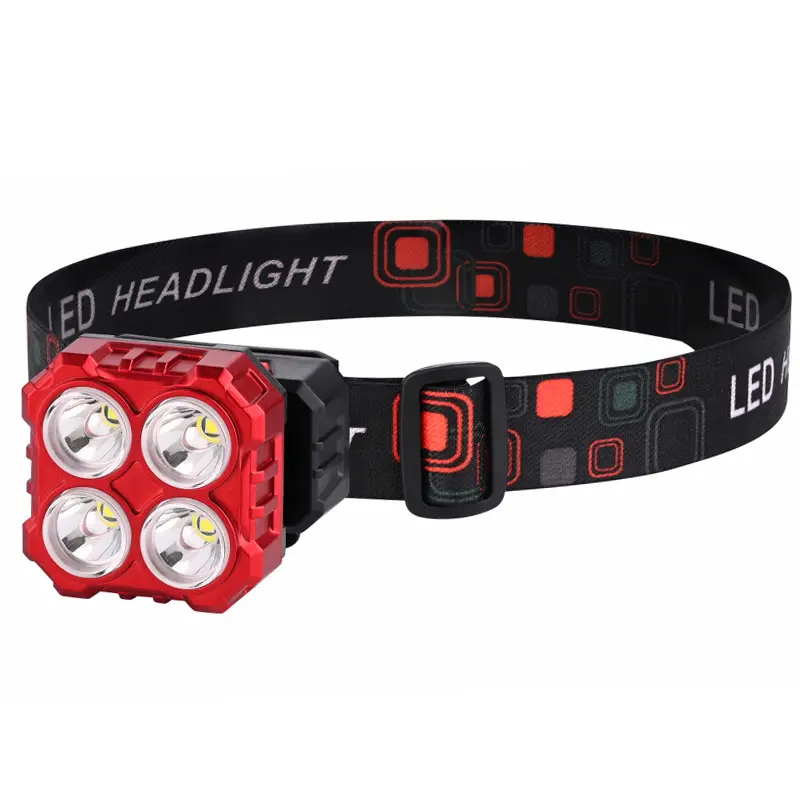 New 4 LED Rechargeable Headlamp Flashlight Waterproof USB Head Torch Head Lamp HX208-4