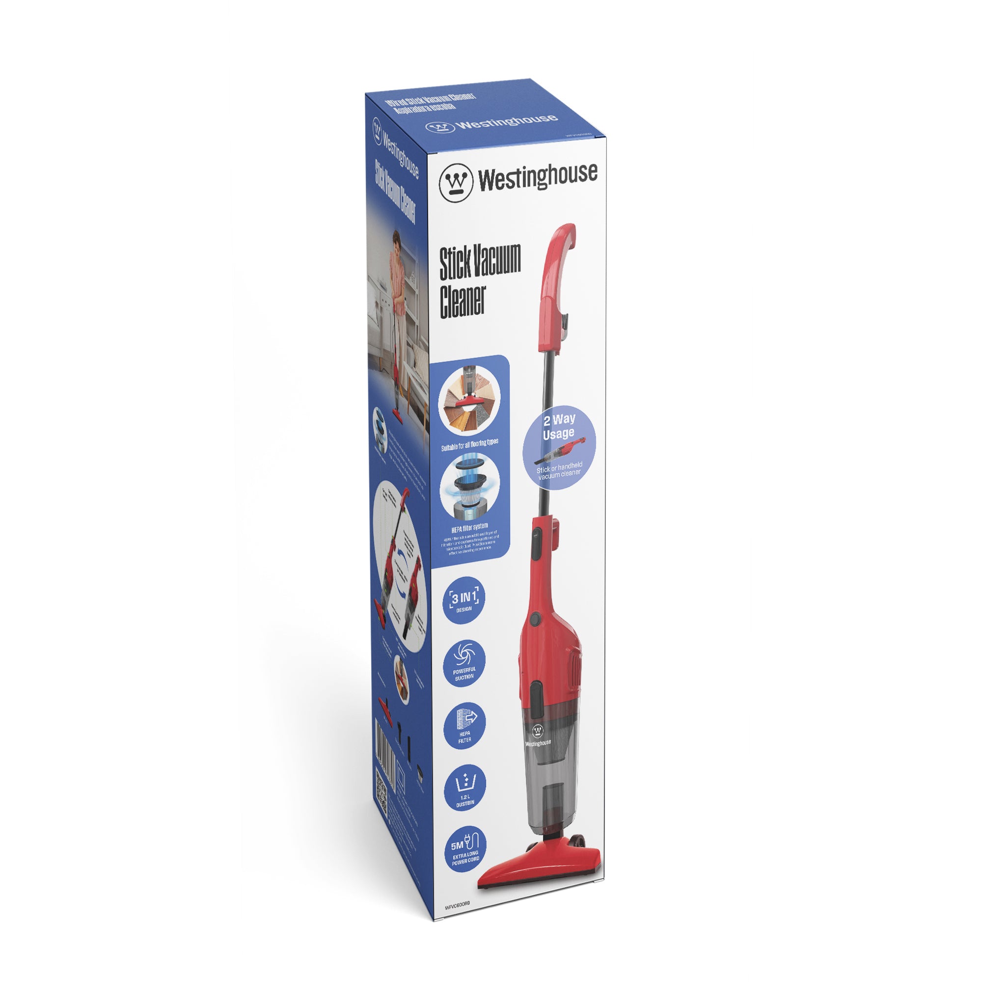 Westinghouse 3 in 1 Stick Vacuum WFVC600BK,WFVC600RD