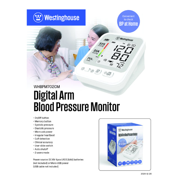 Westinghouse BP Monitor WHBPM702CM