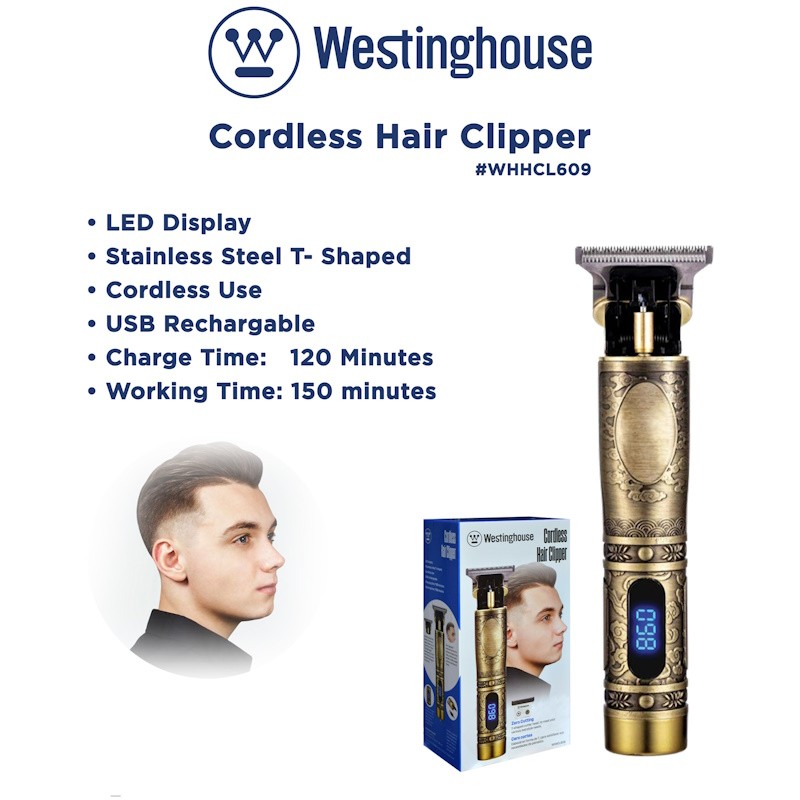 Westinghouse Cordless Hair Clipper Rechargeable Trimmer WHHCL609