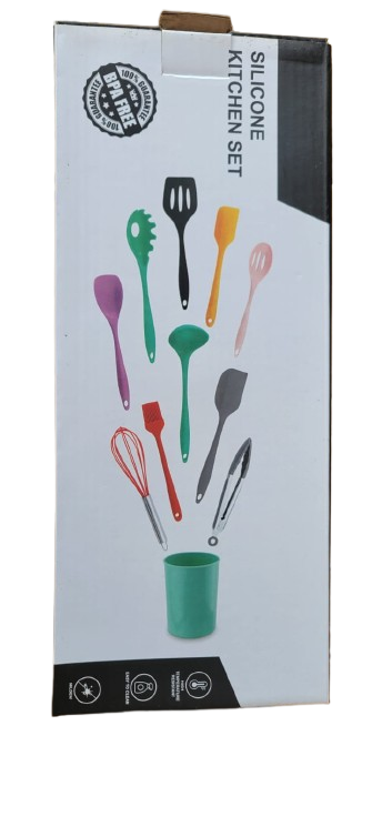 11PC Silicone Kitchen Set Available in Black Pink or Green