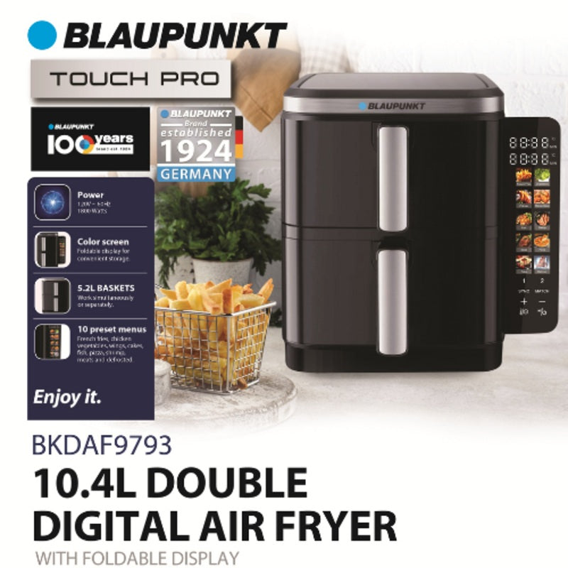Blaupunkt BKDAF9793 Double Stack Digital Air Fryer 10.4L