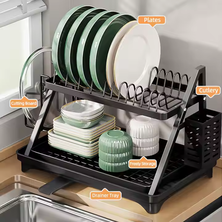 Dish Rack Layers Double Layer 2 Tier Dish Drying Rack – Nehemiahtt