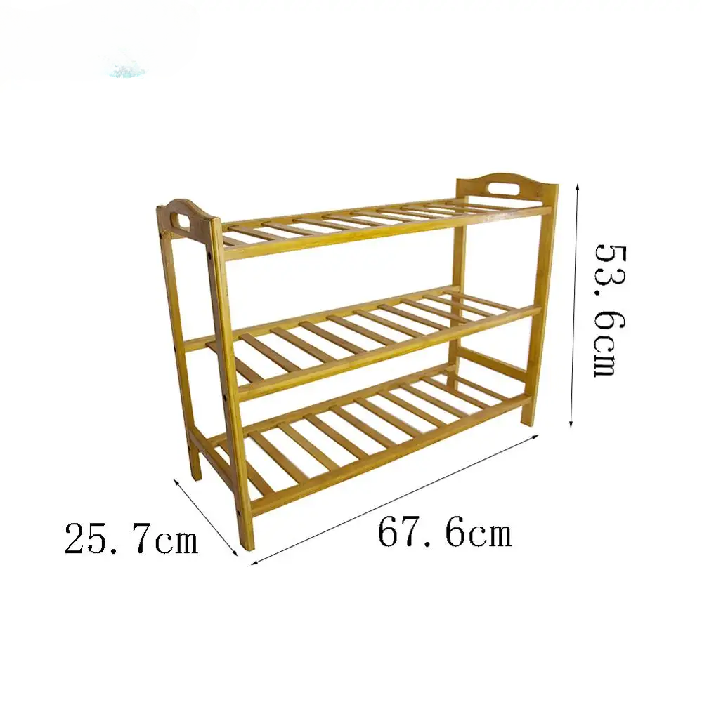 Top Quality 3 Tier Natural Bamboo Shoe Rack for Home Decoration