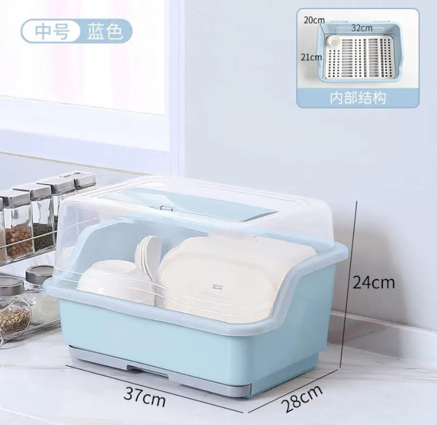 Dish Drainer Rack Dust-proof Plate Drying Rack