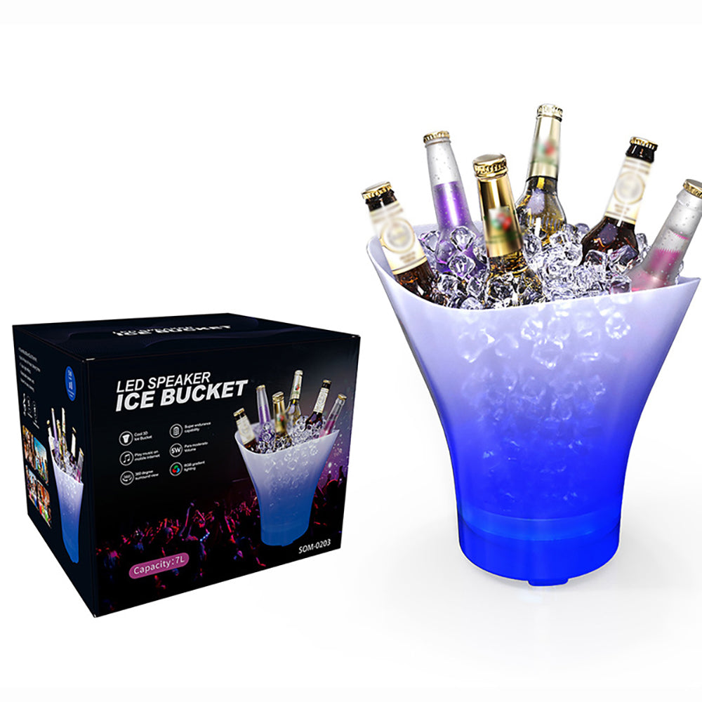 ULTIMATE PARTY ESSENTIAL: 7L LED Ice Bucket with Bluetooth Speaker!